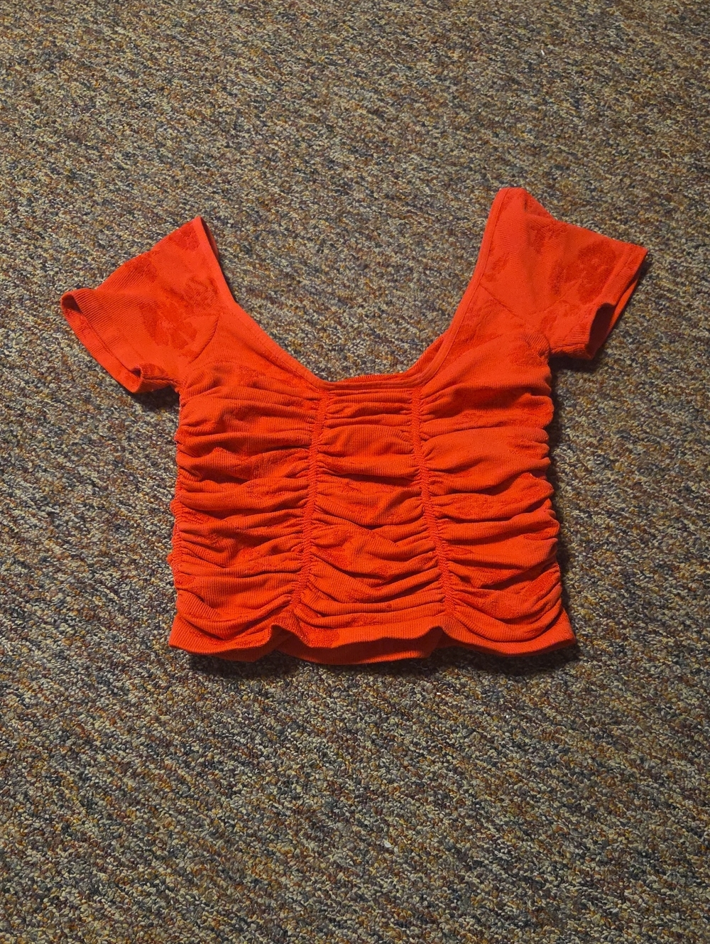 Free People Red Ruffle Top Womens Extra Small